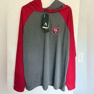 San Francisco 49ers Antigua Red and Gray long sleeve shirt with hood